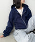 無地裏起毛ジップパーカー | CL2243189 | ネイビー
