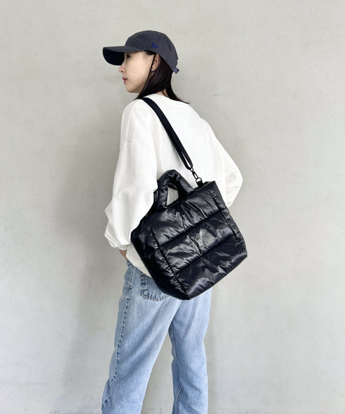 THE NORTH FACE(ザ・ノースフェイス)/2WAY キルティングショルダーバッグ 大容量/PLUMPY TOTE BAG L | IM1243049 | ブラック