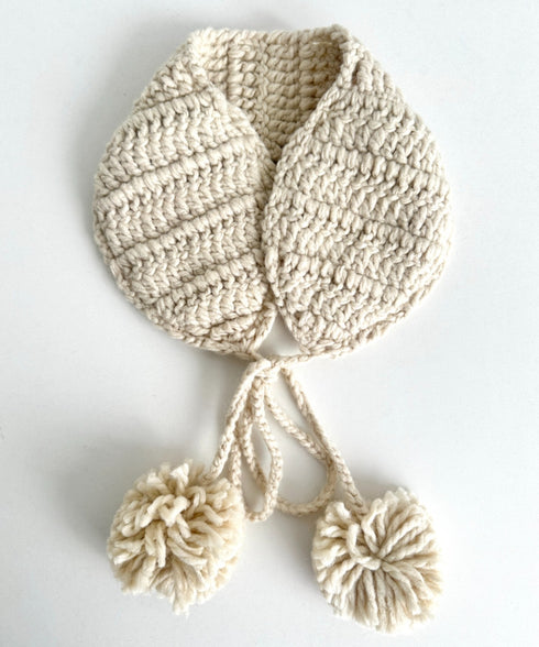 【5色展開】ポンポンリボンニットイヤーマフ | LO6244106 | アイボリー