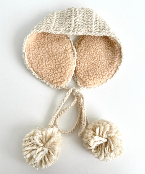 【5色展開】ポンポンリボンニットイヤーマフ | LO6244106 | アイボリー