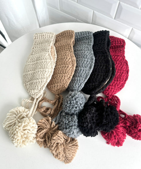 【5色展開】ポンポンリボンニットイヤーマフ | LO6244106 | アイボリー