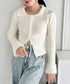シャギーカラーレースアップニットトップス | LO2244111 | アイボリー