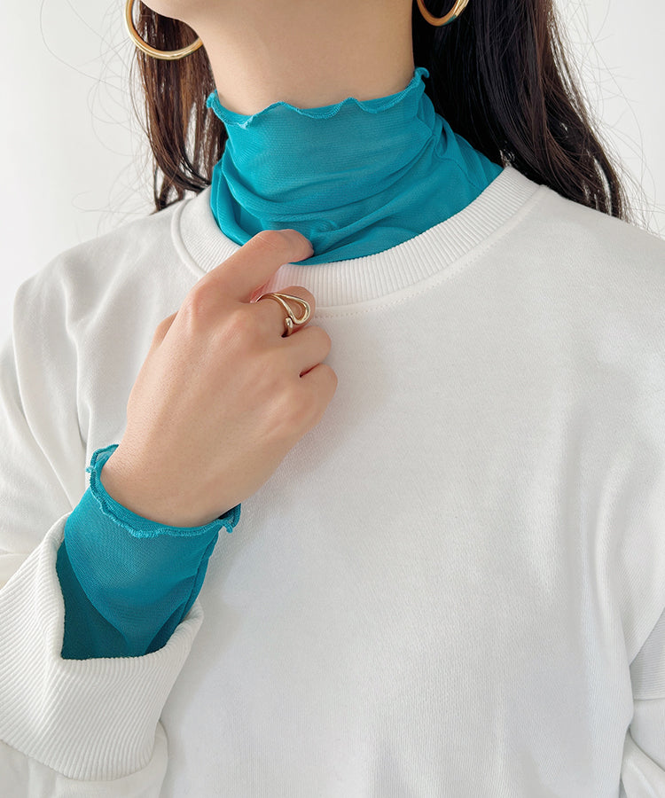 トップス K メロウハイネックシアーインナートップス | C2203006 | ブルー系