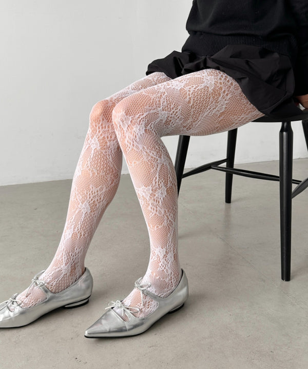 フラワー/リボンモチーフレースタイツ | CL6246018 | その他1