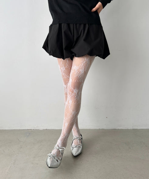 フラワー/リボンモチーフレースタイツ | CL6246018 | その他1