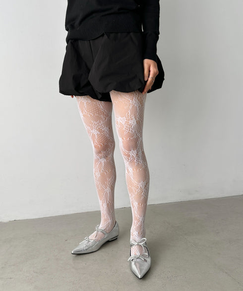 フラワー/リボンモチーフレースタイツ | CL6246018 | その他1
