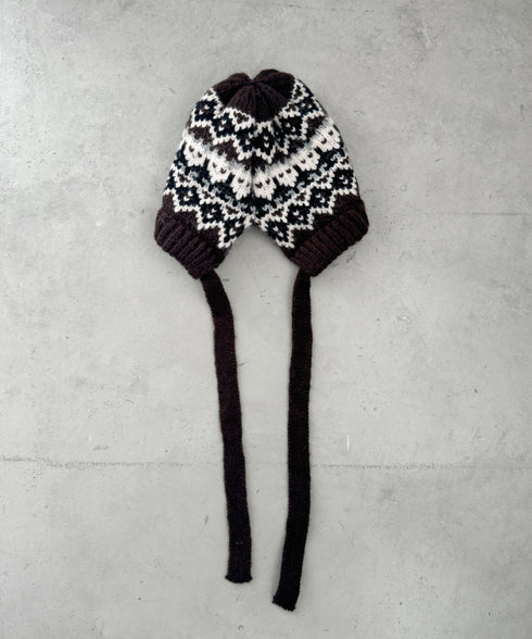 フェアアイル柄イヤーフラップビーニー | NU5244115 | ブラウン