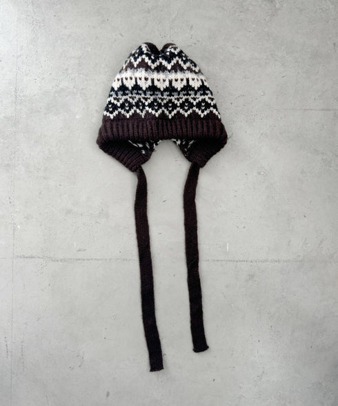 フェアアイル柄イヤーフラップビーニー | NU5244115 | ブラウン