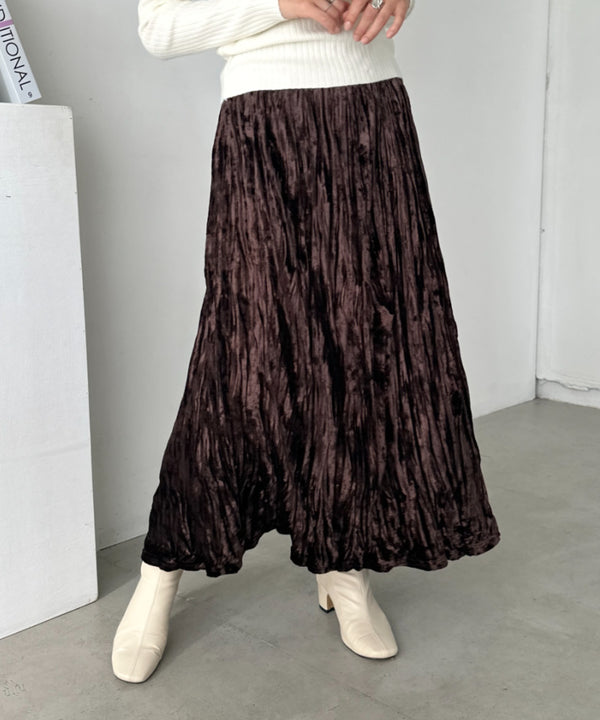 ベロアフレアスカート | CL2246023 | ブラウン