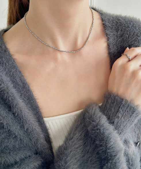 【4色展開】キラキラビーズチョーカーネックレス | SW4243080 | シルバー