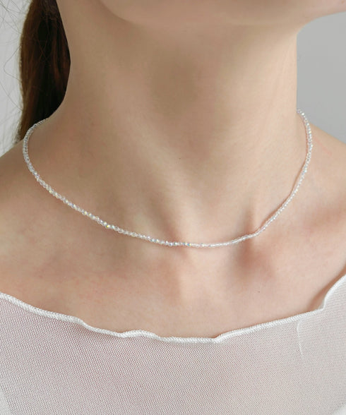 【4色展開】キラキラビーズチョーカーネックレス | SW4243080 | ホワイト