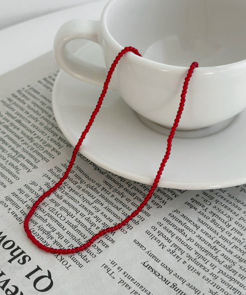 【4色展開】キラキラビーズチョーカーネックレス | SW4243080 | レッド