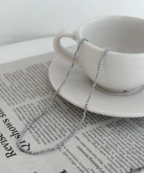 【4色展開】キラキラビーズチョーカーネックレス | SW4243080 | シルバー