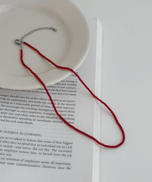 【4色展開】キラキラビーズチョーカーネックレス | SW4243080 | レッド