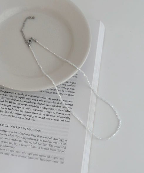 【4色展開】キラキラビーズチョーカーネックレス | SW4243080 | ホワイト