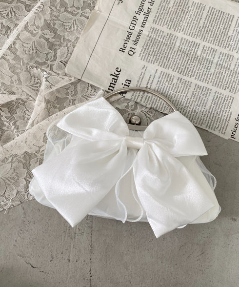 リボンモチーフ2WAYバッグ パーティーパーティーバッグ 結婚式 お呼ばれ オケージョン | MD1246041 | アイボリー