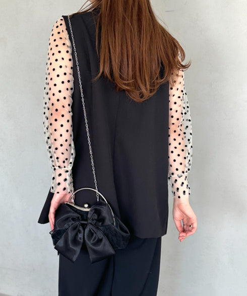 リボンモチーフ2WAYバッグ パーティーパーティーバッグ 結婚式 お呼ばれ オケージョン | MD1246041 | ブラック