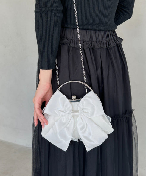 リボンモチーフ2WAYバッグ パーティーパーティーバッグ 結婚式 お呼ばれ オケージョン | MD1246041 | アイボリー