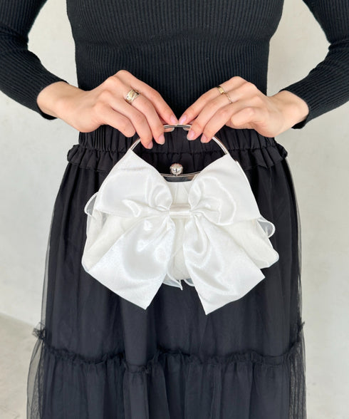 リボンモチーフ2WAYバッグ パーティーパーティーバッグ 結婚式 お呼ばれ オケージョン | MD1246041 | アイボリー