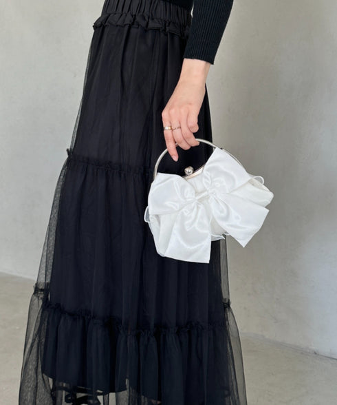 リボンモチーフ2WAYバッグ パーティーパーティーバッグ 結婚式 お呼ばれ オケージョン | MD1246041 | アイボリー