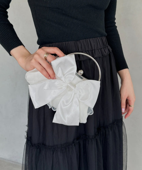 リボンモチーフ2WAYバッグ パーティーパーティーバッグ 結婚式 お呼ばれ オケージョン | MD1246041 | アイボリー