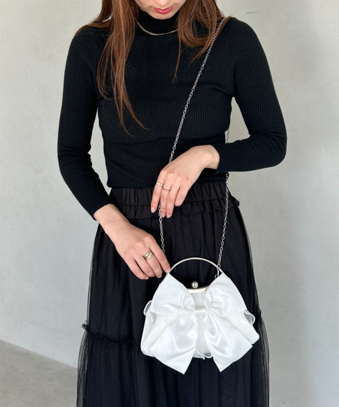 リボンモチーフ2WAYバッグ パーティーパーティーバッグ 結婚式 お呼ばれ オケージョン | MD1246041 | アイボリー