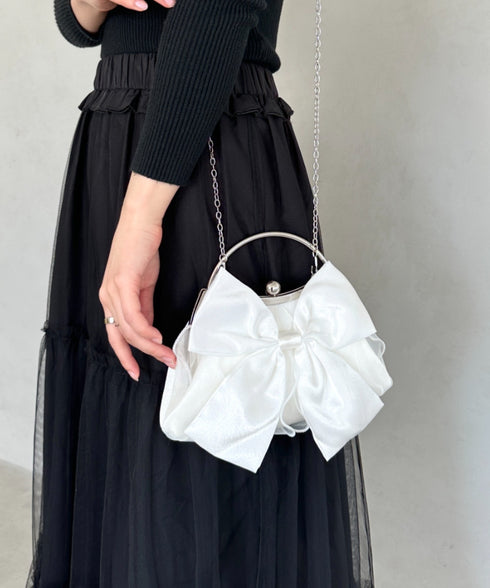 リボンモチーフ2WAYバッグ パーティーパーティーバッグ 結婚式 お呼ばれ オケージョン | MD1246041 | アイボリー