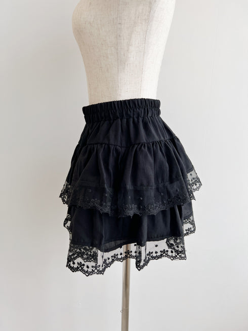コットンティアードミニスカート | SL2251648 | ブラック
