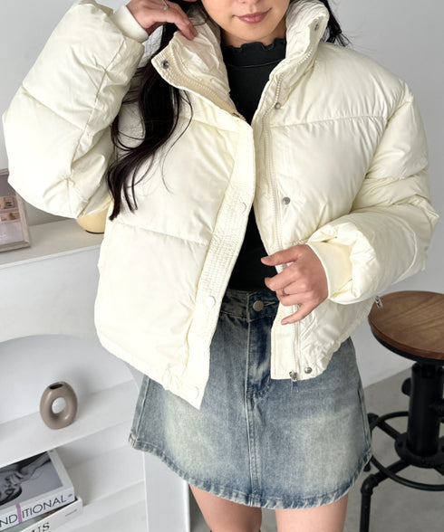 マットショート丈スタンドカラーダウンブルゾン | CL2244057 | アイボリー