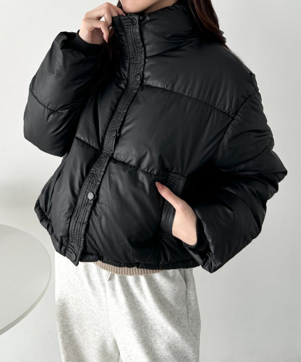 マットショート丈スタンドカラーダウンブルゾン | CL2244057 | ブラック