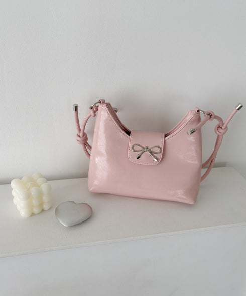 リボンモチーフワンハンドルPUホーボーバッグ | CL1246027 | ピンク