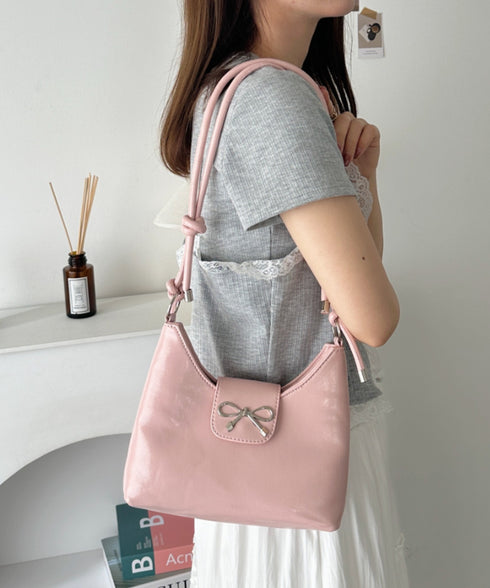 リボンモチーフワンハンドルPUホーボーバッグ | CL1246027 | ピンク