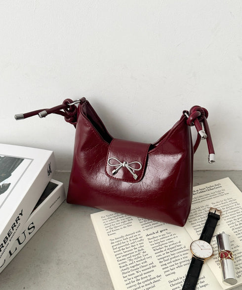 リボンモチーフワンハンドルPUホーボーバッグ | CL1246027 | レッド