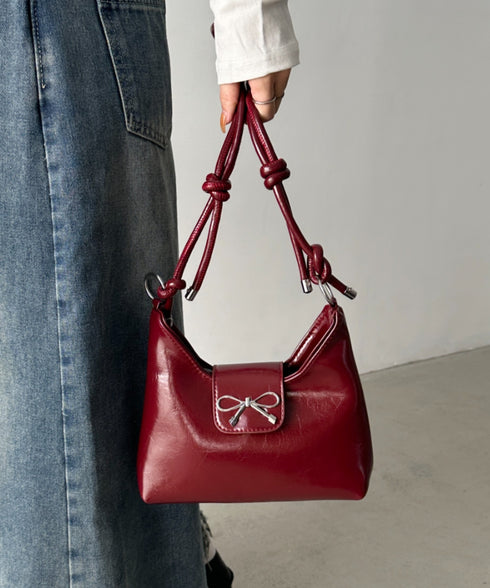 リボンモチーフワンハンドルPUホーボーバッグ | CL1246027 | レッド