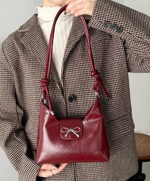 リボンモチーフワンハンドルPUホーボーバッグ | CL1246027 | レッド