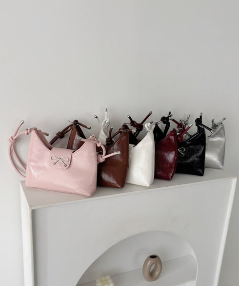 リボンモチーフワンハンドルPUホーボーバッグ | CL1246027 | ピンク