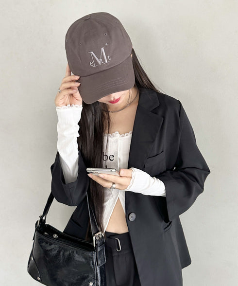 MUCENT(ムセント)/シグネチャー ロゴ ベースボール キャップ サイズ調整可能/SIGNATURE BALL CAP | AT5244039 | チャコールグレー