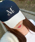 MUCENT(ムセント)/シグネチャー ロゴ ベースボール キャップ サイズ調整可能/SIGNATURE BALL CAP | AT5244039 | ネイビー×ホワイト