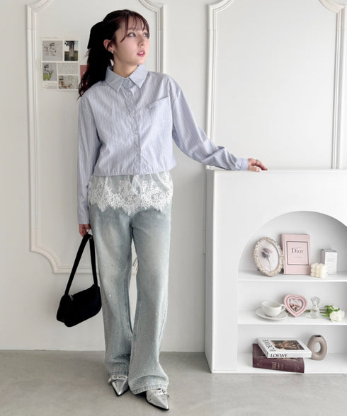 レーススカートレイヤーブラキャミソール | LO2255011 | ホワイト