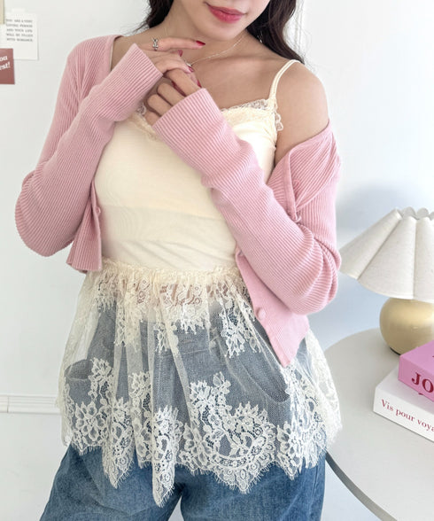 レーススカートレイヤーブラキャミソール | LO2255011 | アイボリー