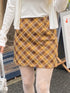 チェック台形ミニスカート | SL2243628 | イエロー