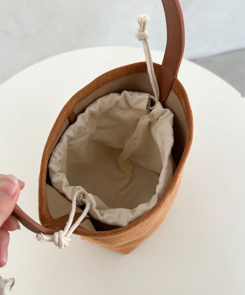 ワンハンドルフェイクスウェードバケツバッグ | MD1246049 | キャメル