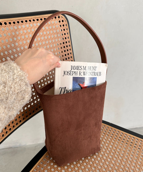 ワンハンドルフェイクスウェードバケツバッグ | MD1246049 | ブラウン