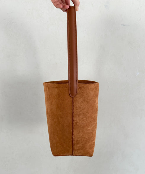 ワンハンドルフェイクスウェードバケツバッグ | MD1246049 | キャメル