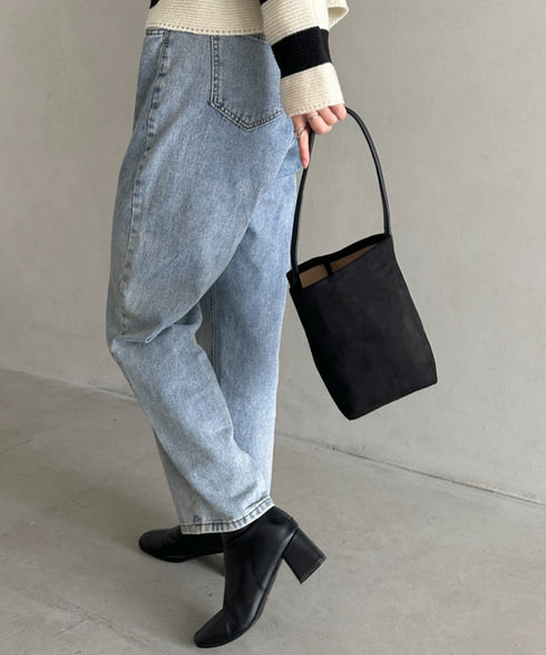 ワンハンドルフェイクスウェードバケツバッグ | MD1246049 | ブラック