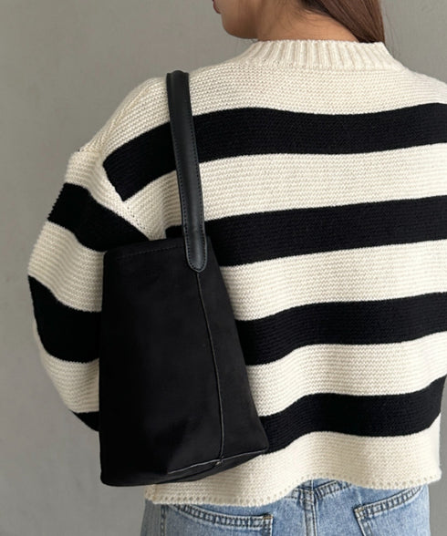 ワンハンドルフェイクスウェードバケツバッグ | MD1246049 | ブラック