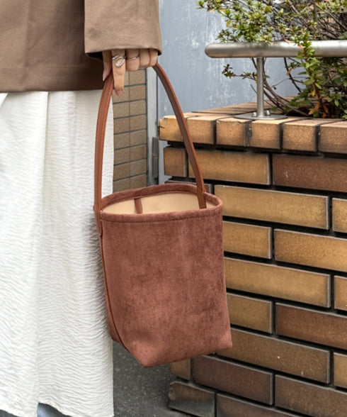 ワンハンドルフェイクスウェードバケツバッグ | MD1246049 | ブラウン