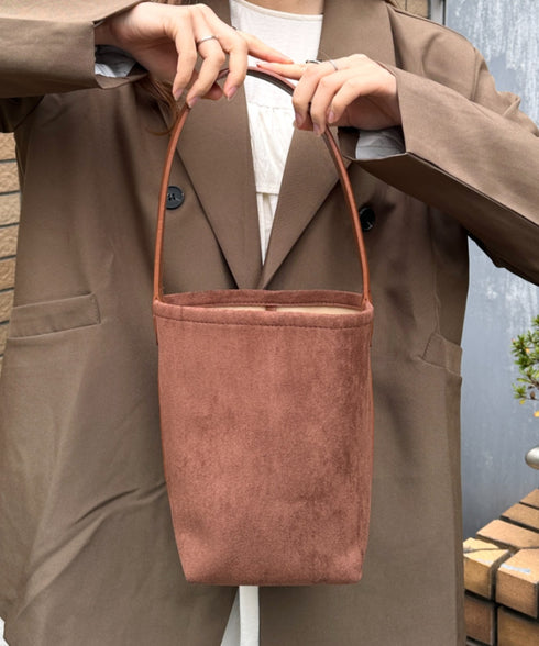 ワンハンドルフェイクスウェードバケツバッグ | MD1246049 | ブラウン