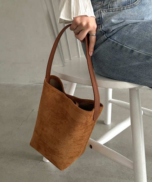 ワンハンドルフェイクスウェードバケツバッグ | MD1246049 | キャメル