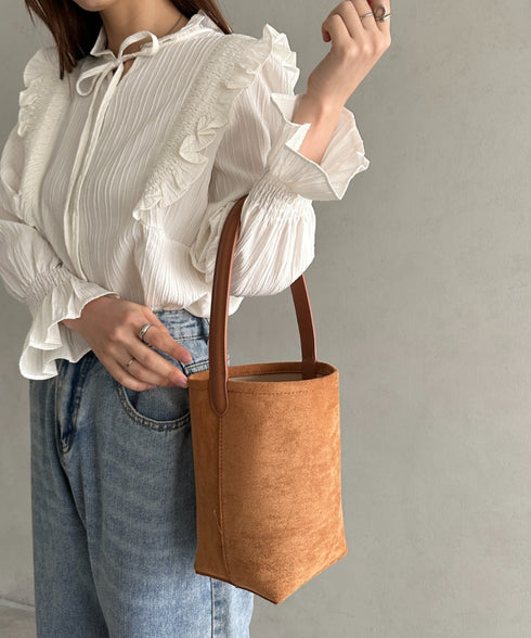 ワンハンドルフェイクスウェードバケツバッグ | MD1246049 | キャメル